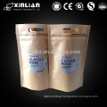 printed resealable kraft paper food pouch bags with clear window